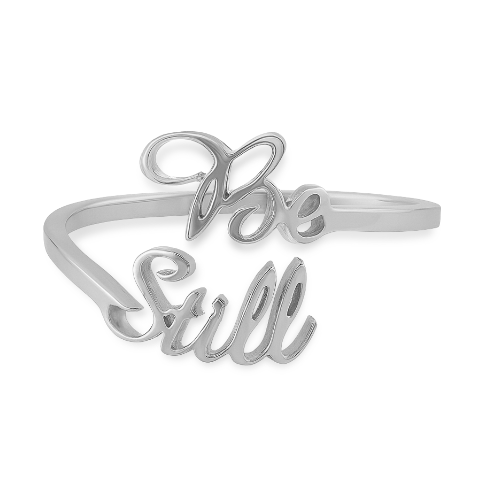 'Be Still' Adjustable Ring in Gold and Silver